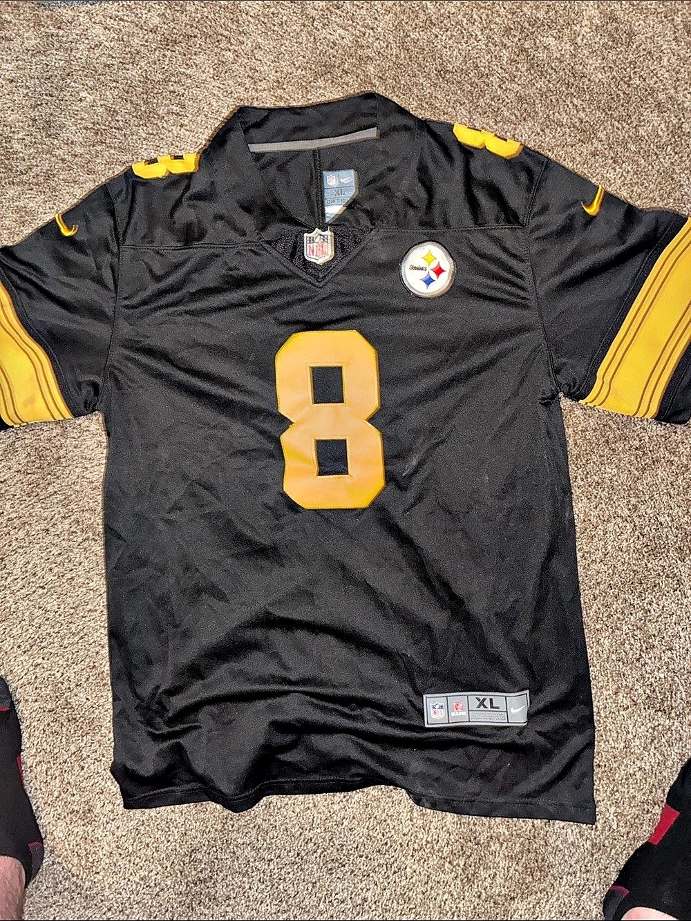 Nike NFL Pittsburgh Steelers Pickett #8 jersey Men's XL (Black & Yellow)